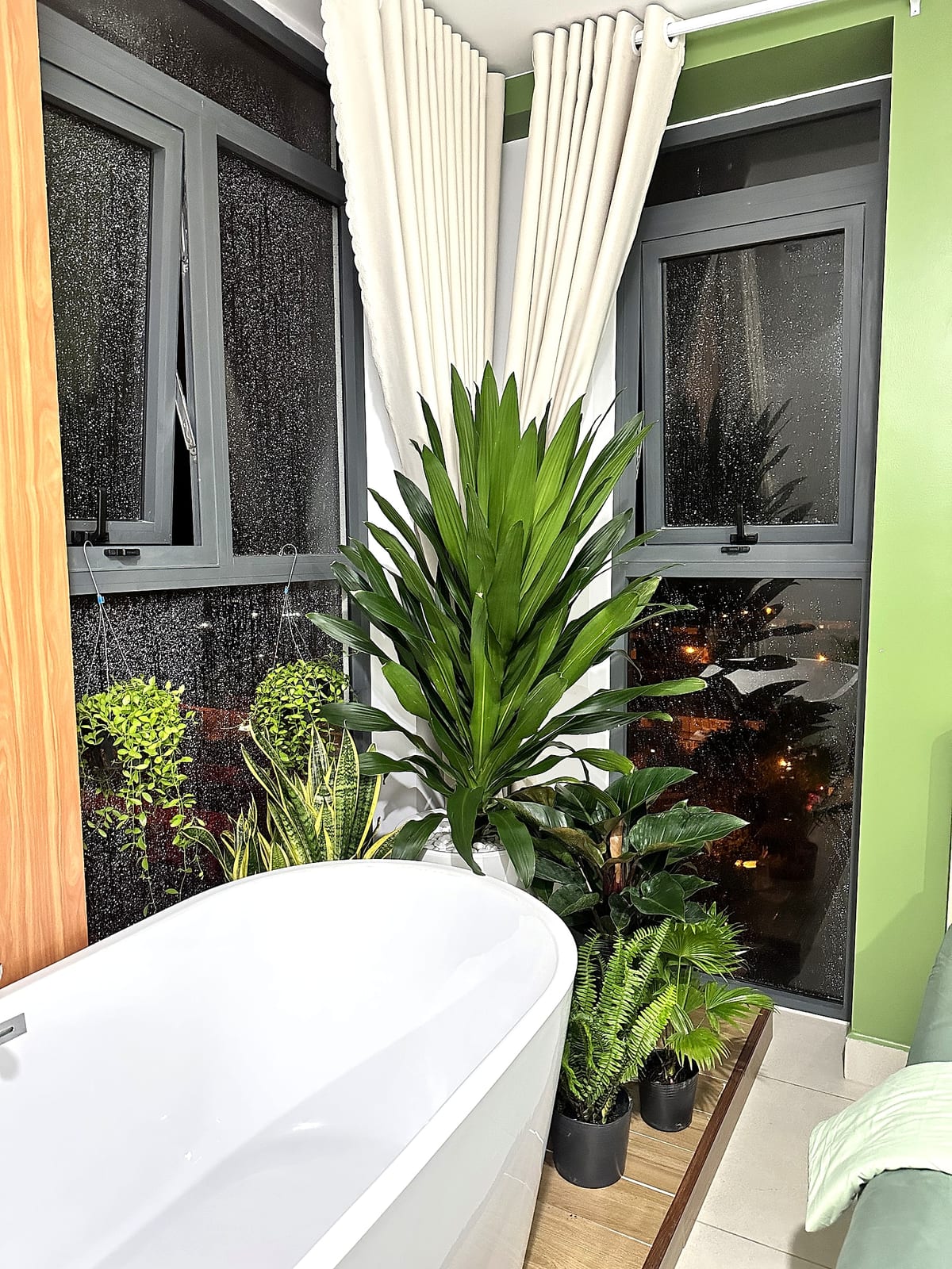 Phòng ngủ có bồn tắm riêng và cây xanh của Tropical Botanical Bath Retreat tại Rạch Giá — ảnh 3